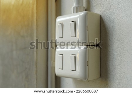 A power switch is an electrical device that controls the supply or cuts off electricity according to the needs of use in the home, office or in various locations.soft and selective focus.             
