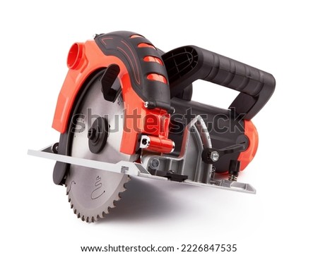 Power tools circular saw isolated on a white background