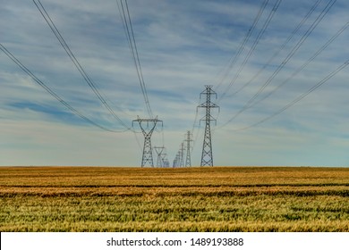 Power Transmission Lines In Rural Alberta