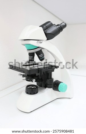 Powerful biological binocular microscope. Diagnostics and biological research