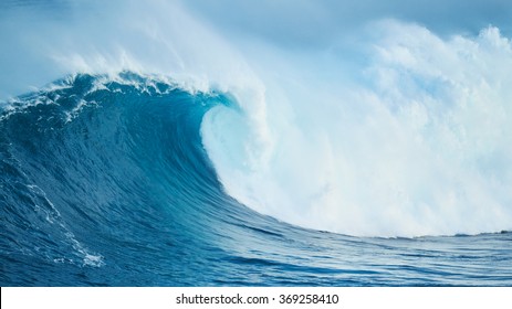 Powerful Blue Ocean Wave  