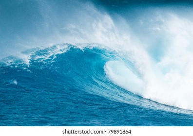 Powerful Blue Ocean Wave