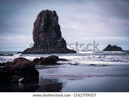 Powerful coastal imagery featuring haystack rock and others located at Canon Beach Or. 