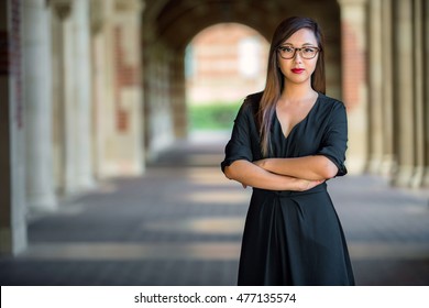 Powerful confident strong young smart intelligent business woman female attorney legal college student
