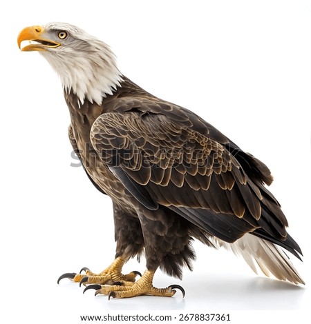 Powerful Eagle with Sharp Talons on White Backdrop