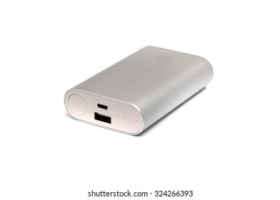 powerful external battery in aluminum case - Shutterstock ID 324266393