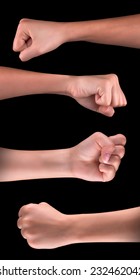 Powerful Fist Pump Against A Black Background