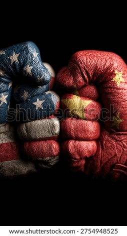 A powerful image symbolizing the complex relationship between the United States and China, representing economic, political, and ideological competition on a global scale.