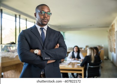 Powerful Intimidating Strong Secure Legal Professional, Black Lawyer Attorney Representative 