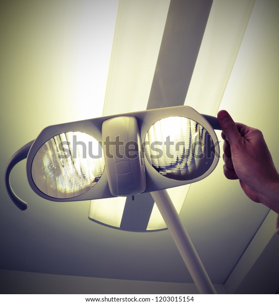 Powerful Lamp Operating Room Doctors Hand Stock Photo Edit