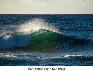 powerful ocean waves breaking by the shores of Gran Canaria