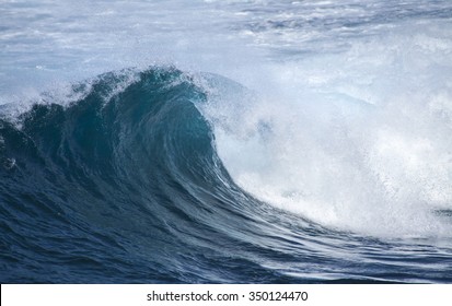 powerful ocean waves breaking by the shores of Gran Canaria