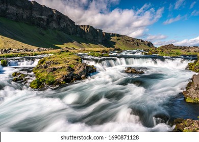 Powerful River Rapid In Iceland