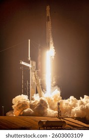 A powerful rocket soars through golden clouds, leaving a trail of fiery ambition and boundless exploration. ,  . Rocket liftoff. Elements of this image furnished by NASA