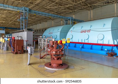 Powerful Turbine In The Steam Turbine Hall (nuclear Power Station)