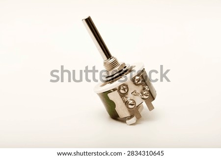 Powerful variable resistors. Potentiometers for instruments. Electronic device.