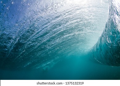 powerful wave breaking underwater