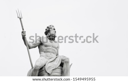 Powerfull mighty god of the sea and oceans Neptune (Poseidon) The ancient statue.