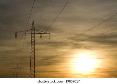 Powerline in sunset