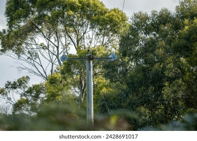 Powerlines in the bush in Australia. Power poles a fire hazard in the forest 