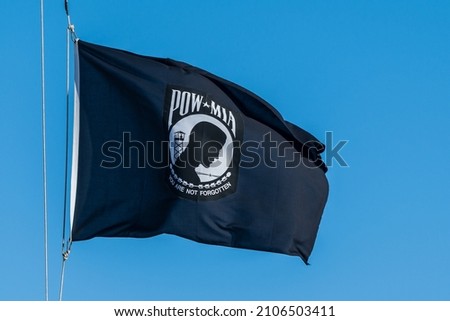 POW-MIA Flag Waves in the Wind