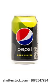 Pozega, Croatia-December 28, 2020: Can Of Pepsi, The Taste Of Lime