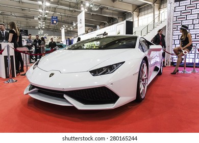 POZNAN - APRIL 10: Lamborghini HuracÃ¡n Shown At The Poznan Motor Show On April 10, 2015 In Poznan, Poland.