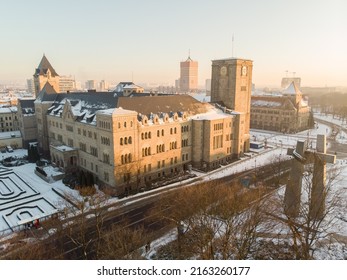 Poznan, Cold, Poland, Winter, Snow, Drone, City Landscape, Portrait, Color Houses