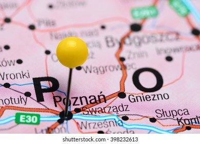 Poznan Pinned On A Map Of Poland
