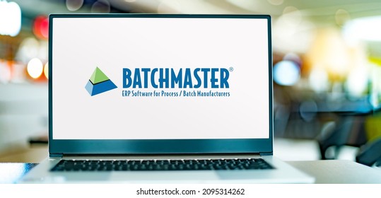 POZNAN, POL - DEC 8, 2021: Laptop computer displaying logo of BatchMaster Software is a software company that develops Enterprise Resource Planning (ERP) solution