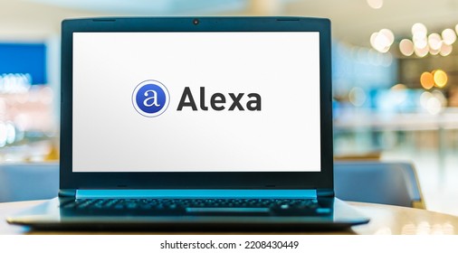 POZNAN, POL - SEP 23, 2020: Laptop Computer Displaying Logo Of Alexa Internet, Inc., A Web Traffic Analysis Company Based In San Francisco, Subsidiary Of Amazon