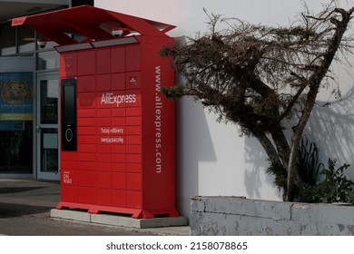 Poznan, Poland. 19 May 2022: Aliexpress Parcel Locker - Chinese Sales Service, It Was Launched In 2010 As A Platform Dedicated Exclusively To Retail Sales.