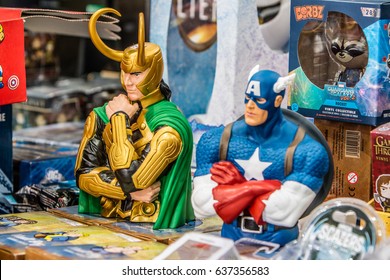 Poznan, Poland, April 29, 2017 Pyrkon - Fantasy Convent - Marvel Loki Figure Toy