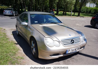 POZNAN, POLAND - Jul 11, 2015: A Closeup Of A Parked Luxury Mercedes Benz Car In The Polan District