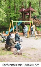 POZNAN, POLAND - May 05, 2019: The People Enjoying Themselves In The Park