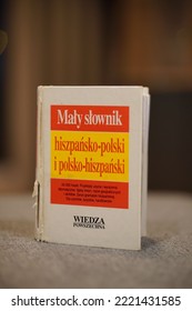 POZNAN, POLAND - Oct 02, 2022: A Polish Wiedza Powszechna Vocabulary Book In Spanish