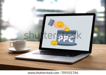 PPC - Pay Per Click concept Businessman working concept