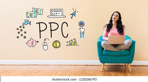 PPC with young woman using a laptop computer 