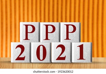 PPP 2021 Text On Wooden Block Cubes On A Desk