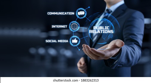 PR Public Relations Concept. Communication Advertising Marketing Strategy.