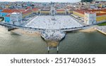 Praca do Comercio, a large, harbour-facing old plaza in Portugal