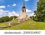 PRACE, CZECH REPUBLIC (CZECHIA) – MAY 27, 2024: Beautiful Cairn of Peace Memorial remembering the Battle of Austerlitz (Battle of the Three Emperors), South Moravian Region (Jihomoravský kraj)