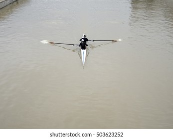 practicing canoeing