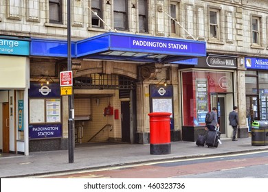 Praed Street Paddington London September 2014; entrance to Paddington underground station 