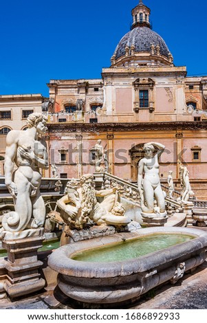The Praetorian Fountain  is a monumental fountain of Palermo, located in the heart of the historic centre and built by Francesco Camilliani