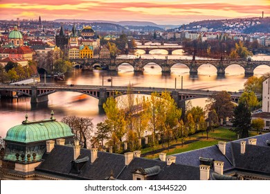 Prague, Charles Bridge and Old Townl. Czech Republic - Shutterstock ID 413445220