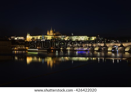 Similar – Prag bei Nacht Fluss