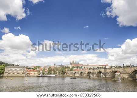 Similar – Karlsbrücke an der Seite und Prag Stadt