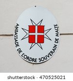 PRAGUE CZECH. Maltese cross. Ambassade De Lordre Souverain De Malte. 