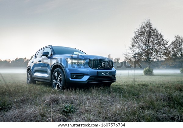 PRAGUE, CZECH\
REPUBLIC - 01. 02. 2020. Car photography of Volvo Xc40 - small\
luxury crossover SUV by Volvo\
Cars.